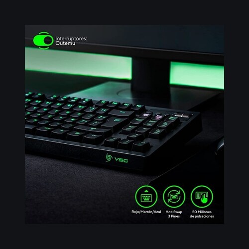 Teclado Vsg Mecanico Rgb Quasar White Switch Café  