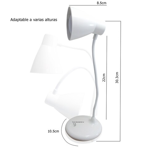 Lámpara De Escritorio Led Ajustable Cuello Flexible 360