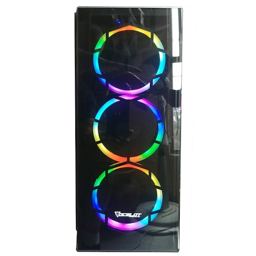 Gabinete Gamer Atx Ocelot Ogec01 Panel De Cristal Templado SIN FUENTE DE PODER, INCLUYE 3 ventiladores RGB