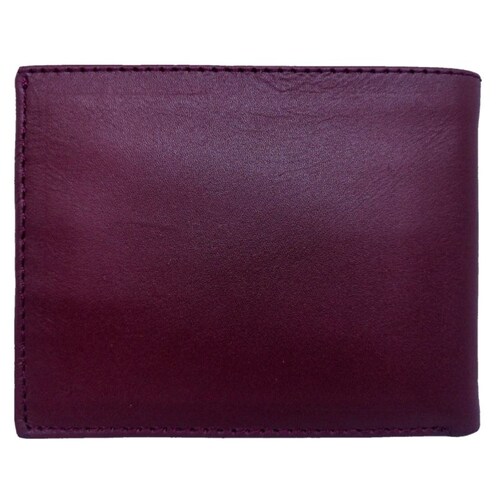 Cartera Color Vino Lisa En Piel. 100% De Piel Bn.