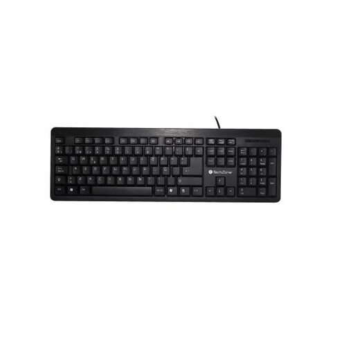 Teclado Usb Negro Windows Mac Universal Alambrico Estandar TZ16TEC01-ALA Pc Lap 104 Teclas Derecho Escuela