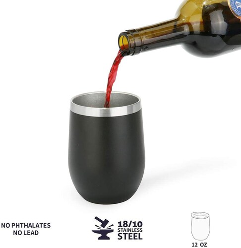 Termo Copa De Vino 350 ml - Acero Doble Capa - Origami Home (Acero)