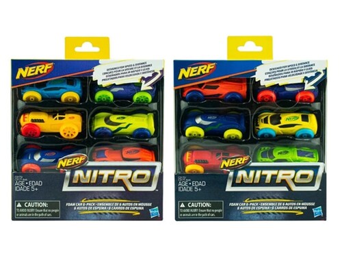 Nerf Nitro Carros De Espuma Pack 2 sets Hasbro