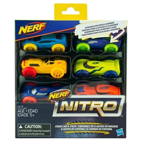 Nerf Nitro Carros De Espuma Pack 2 sets Hasbro