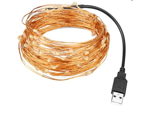 Luz Led Vintage Decorativas 10 M USB  Alambre tipo cobre 