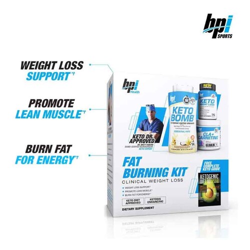 BPI Sport Fat Burning Kit  Keto Bomb + CLA + Carnitine +  Keto Weight Loss 