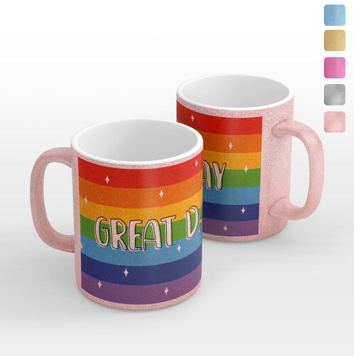 TAZA PERSONALIZADA ARCOIRIS MODELO GLITTER