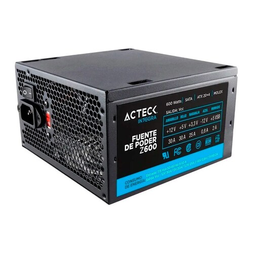 Fuente De Poder Acteck 600w Integra Power-s Z600 Atx