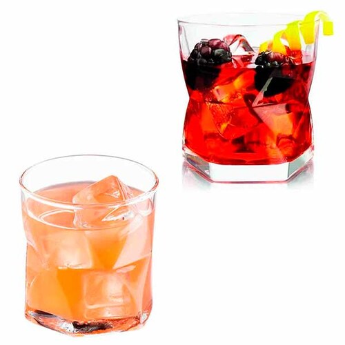 Vaso Rombus vidrio 11.9 oz CRISA 6306 Old Fashion 6 piezas