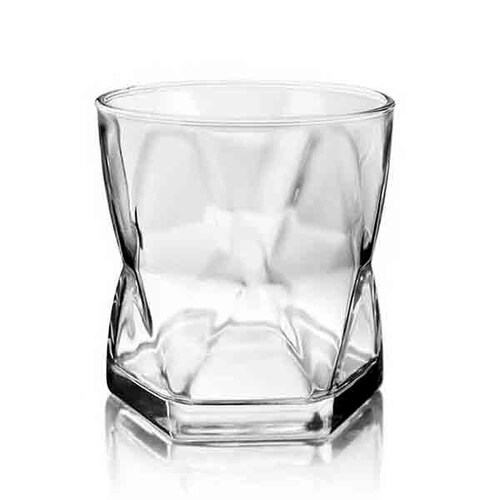 Vaso Rombus vidrio 11.9 oz CRISA 6306 Old Fashion 6 piezas