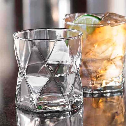Vaso Rombus vidrio 11.9 oz CRISA 6306 Old Fashion 6 piezas