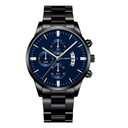 Reloj Cuena Hombre, Eslabones Metálicos, Ajustable, Broche de Presión 