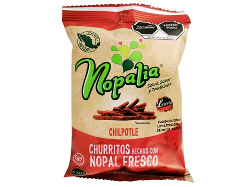 Churritos Nopalia Chipotle, 100 Gr, Pack 24 Pzs