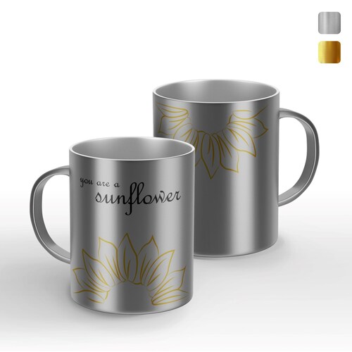 TAZA PERSONALIZADA GIRASOL MODELO ESPEJO.