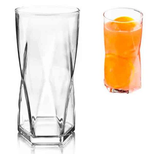 Vaso Rombus alto vidrio 465 ml CRISA 6300 Old Fashion 12 piezas