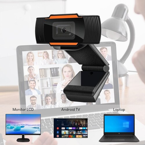 Cámara Web Full Hd USB Con Micrófono Webcam Para Computadora.