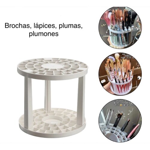 Organizador Base Porta Brochas De Maquillaje Plástico.