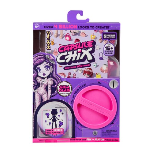 Capsules Chix Muñeca Giga Glam Sorpresa + 15 pzas.