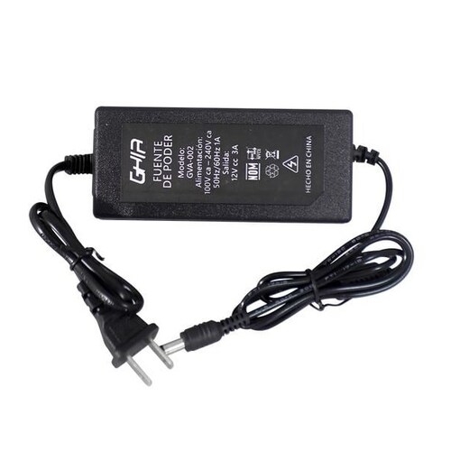 Fuente De Poder Individual Equipos Cctv 12v 3amp Camaras GVA-002 Casa Seguridad Video Vigilancia Adaptador