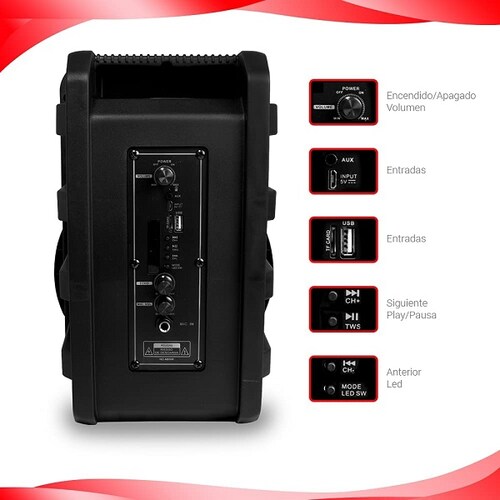 Bafle Amplificado Icon 8 Pulgadas, 3200w Bluetooth Micrófono