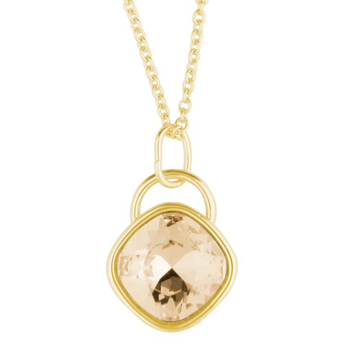 Collar para Mujer con Cristal Fino Europeo en forma de Rombo, Bañado en Oro 14k- Collar Elegante y Brillante-Collares de Mujer de Moda- Joyería para Mujer de Moda- Regalo especial