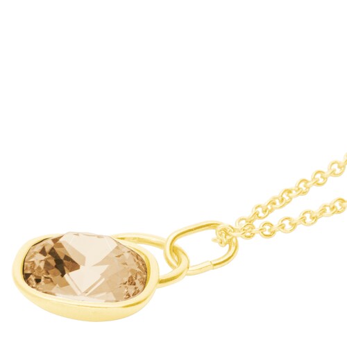 Collar para Mujer con Cristal Fino Europeo en forma de Rombo, Bañado en Oro 14k- Collar Elegante y Brillante-Collares de Mujer de Moda- Joyería para Mujer de Moda- Regalo especial