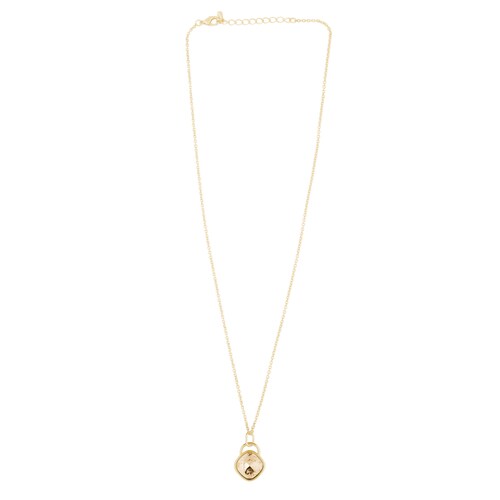 Collar para Mujer con Cristal Fino Europeo en forma de Rombo, Bañado en Oro 14k- Collar Elegante y Brillante-Collares de Mujer de Moda- Joyería para Mujer de Moda- Regalo especial