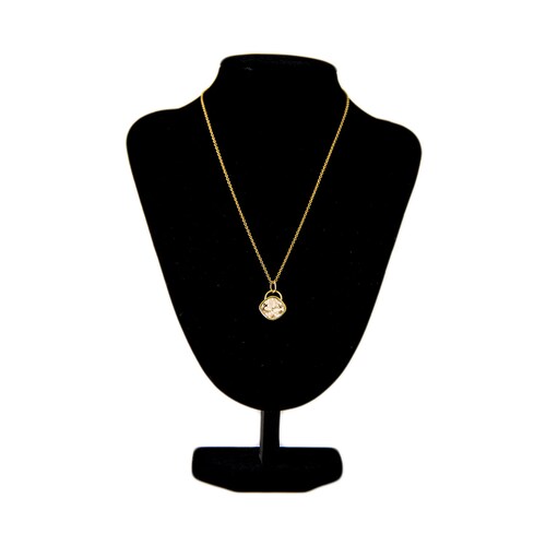 Collar para Mujer con Cristal Fino Europeo en forma de Rombo, Bañado en Oro 14k- Collar Elegante y Brillante-Collares de Mujer de Moda- Joyería para Mujer de Moda- Regalo especial