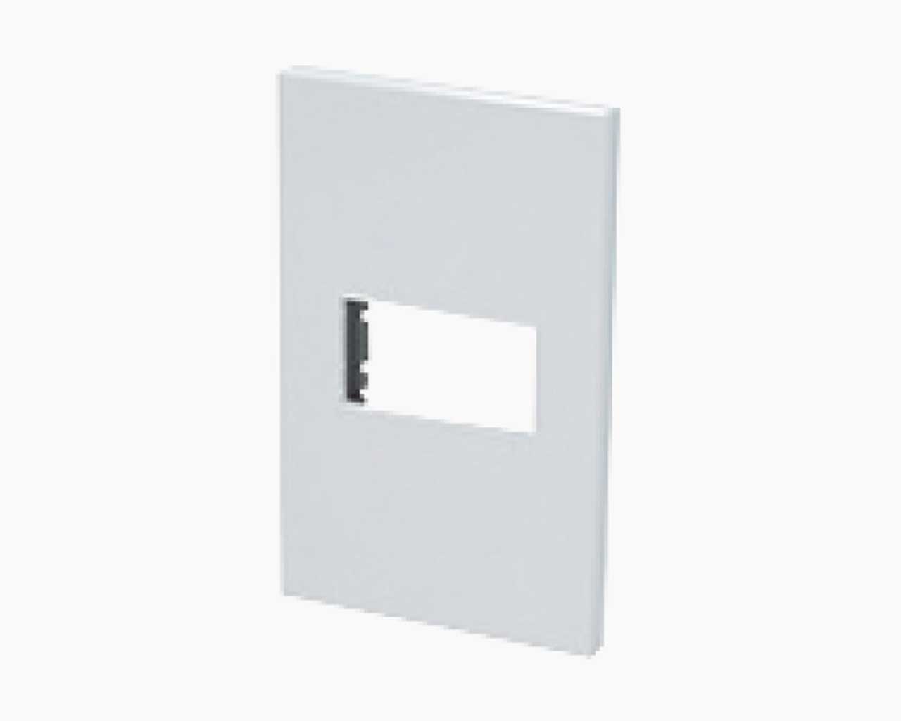 Placa de policarbonato con base de acero para 1 módulo 1/3 color blanco.