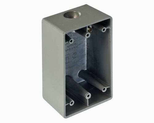 Caja Condulet FS de 3/4 ( 19.05 mm) con una boca a prueba de intemperie.