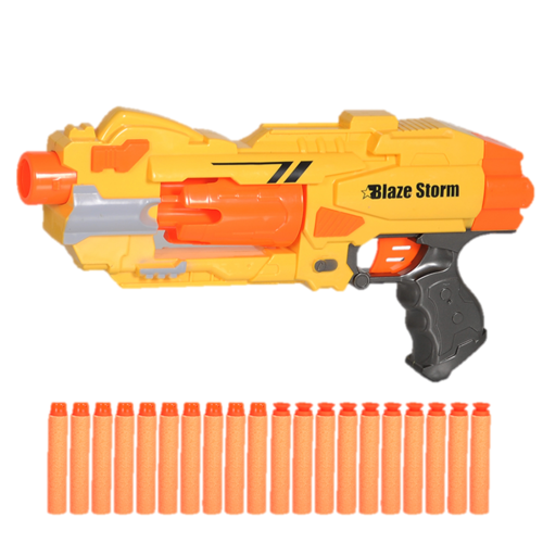 Pistola De Dardos Semiautomática - Blaze Storm - Cargador Giratorio De 6 Dardos De Baterías AA Pistola Lanza Dardos