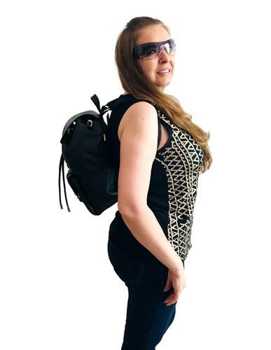 Backpack bolso 100% piel genuina bolsa mochila negra 