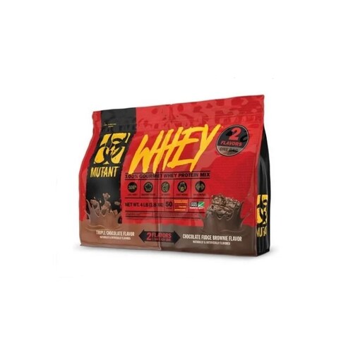 PROTEINA MUTANT WHEY DUAL BAG 2 SABORES EN 1 MEZCLA SABOR  CHOCOLATE Y TRIPLE CHOCOLATE 50 SERV