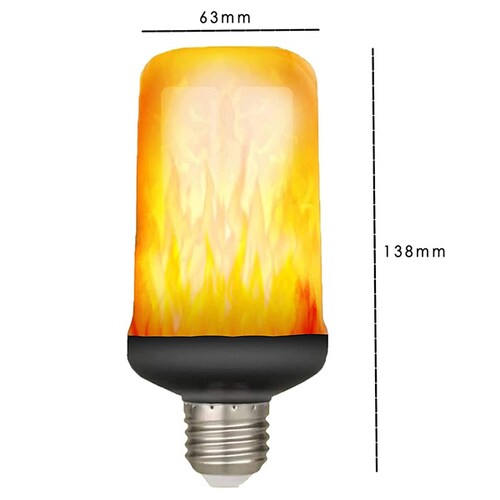 Zen Zen Foco Led Flama 7w Efecto De Fuego O Vela En Movimiento Cuerpo De Aluminio Con 60 Leds Y Chip De Inversión C/agua 2 Pzas