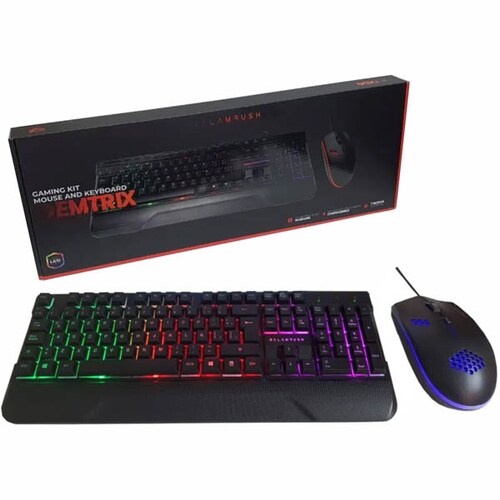 Kit Teclado Y Mouse Gamer Alambrico 7 Luces  Led Diferentes