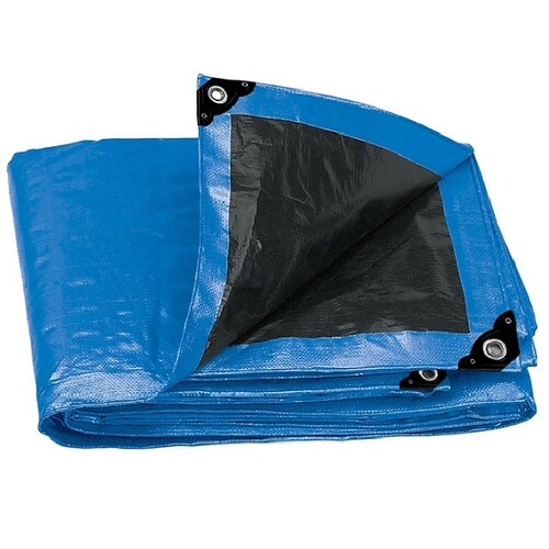 Lona Azul Reforzada de 6x12 metros Truper Lona-Carpa Impermeable Multiusos Lluvia Calor Protección Fiesta Reunión