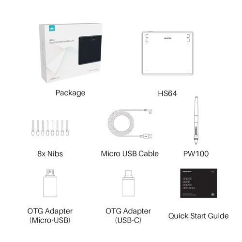 Tableta Digitalizadora Gráfica Diseño HUION HS64