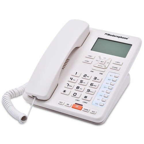 Teléfono 2 Líneas Fijo Tc-6400 Modernphone Altavoz Caller Id