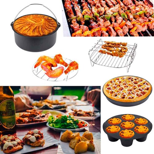 Accesorios Freidora De Aire Juego 12 Piezas Antiadherente 8In