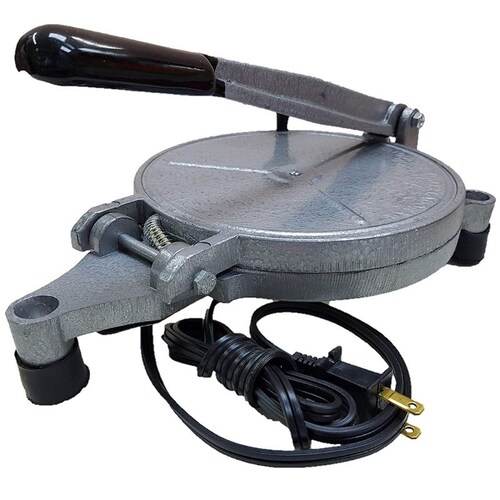 Prensa Eléctrica para Tortillas de Harina, González, 20cm (8") de Diámetro, Gris