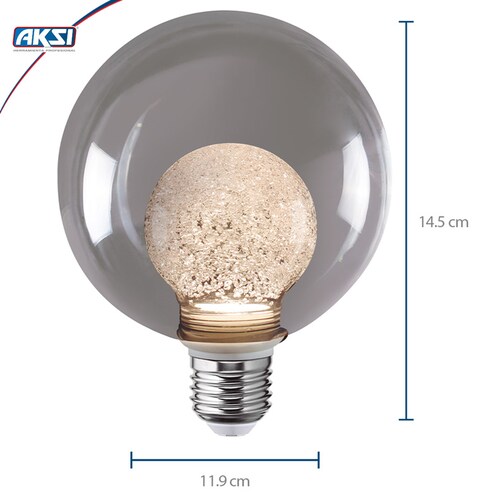 Foco LED AKSI Vintage tipo Globo Black and White de 3W Dimeable Base E27.