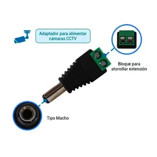 10 pzas Conector Macho Plug 2.1mm Para Arduino Camara Cctv