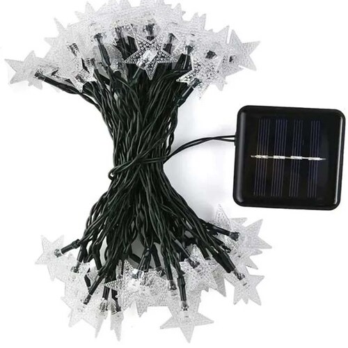 Serie Navideña de luces carga solar multicolor led Focos Navidad.