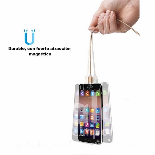 Cable Magnético USB 3 entradas en 1 cable, para carga del móvil y para Transmisión de Datos, Rosa