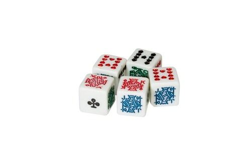 Cubilete Profesional con 5 Dados Poker. Vaso Estriado Color Negro