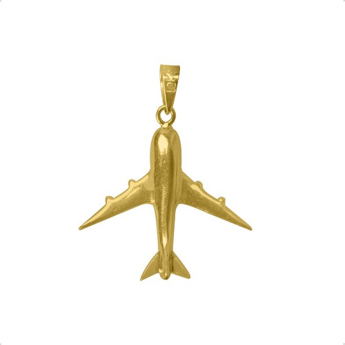 Dije Avión  VAROURO Oro Puro 10k Amarillo | Amor + Cadena Regalo 