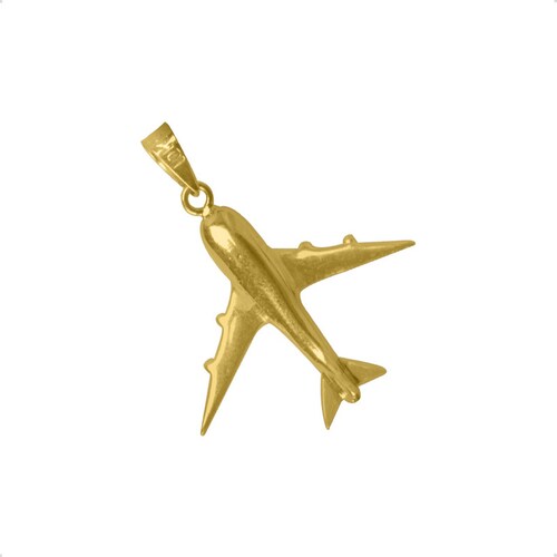 Dije Avión  VAROURO Oro Puro 10k Amarillo | Amor + Cadena Regalo 