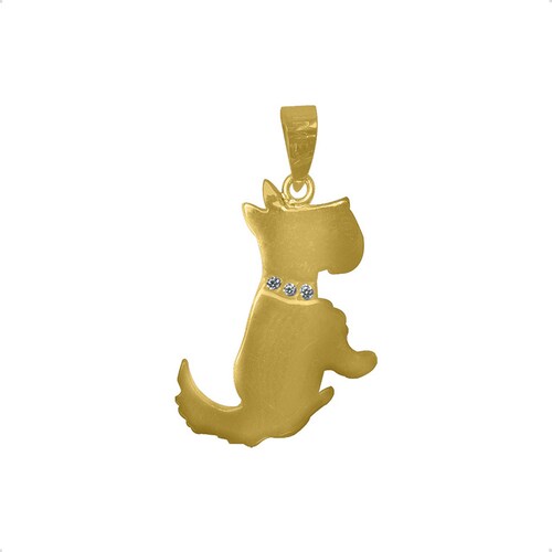 Dije Perro Schnauzer  VAROURO  Oro 10k | Medalla Amor + Cadena Regalo.