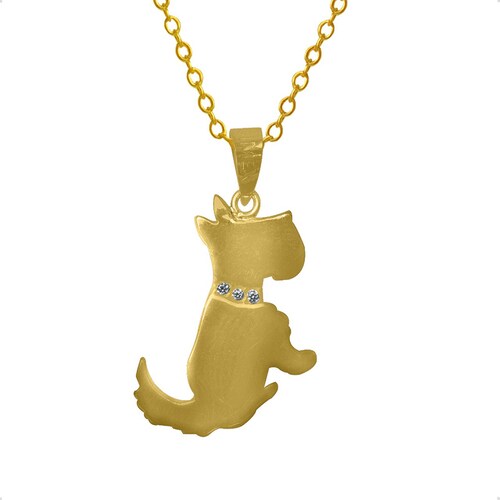 Dije Perro Schnauzer  VAROURO  Oro 10k | Medalla Amor + Cadena Regalo.
