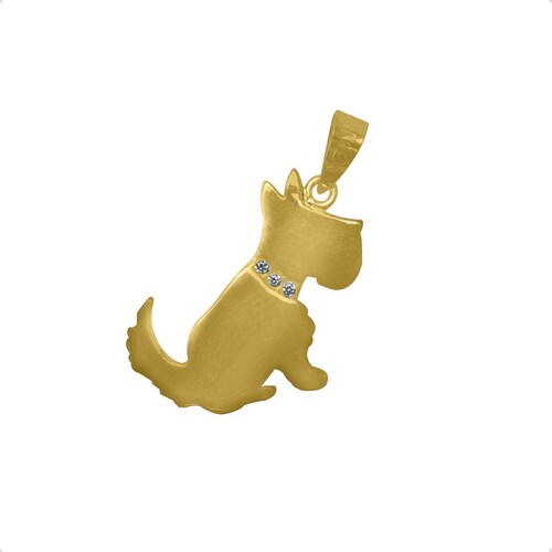 Dije Perro Schnauzer  VAROURO  Oro 10k | Medalla Amor + Cadena Regalo.